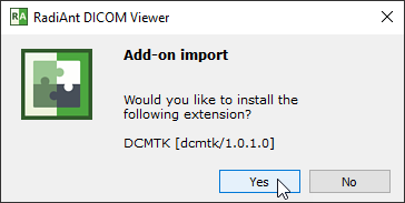 DCMTK add-on confirm import