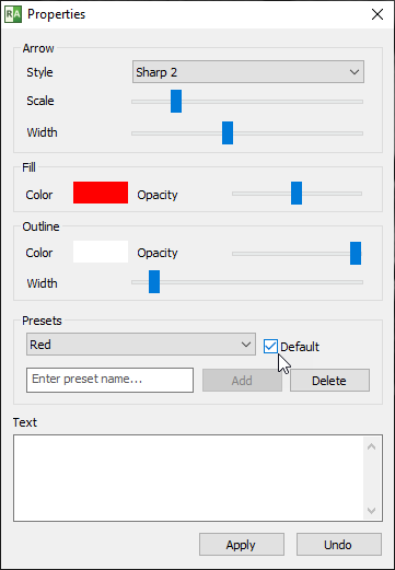 Radiant-Dicom-Viewer-Arrow-Presets-Default