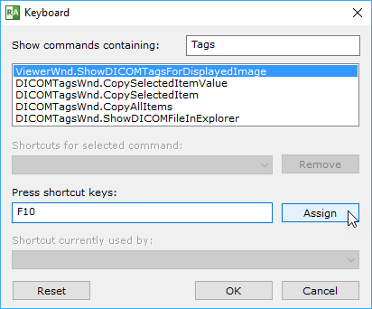 RadiAnt_DICOM_Viewer_CustomizeKeyboard_Window_AssignNewShortcut