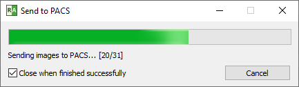 RadiAnt-DICOM-Viewer-Send-To-PACS-Progress